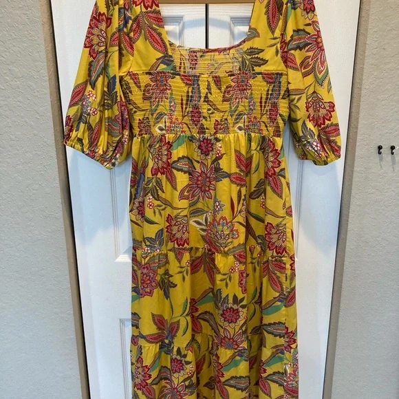 Johnny Was Mladen midi sundress yellow floral - Picture 4 of 12